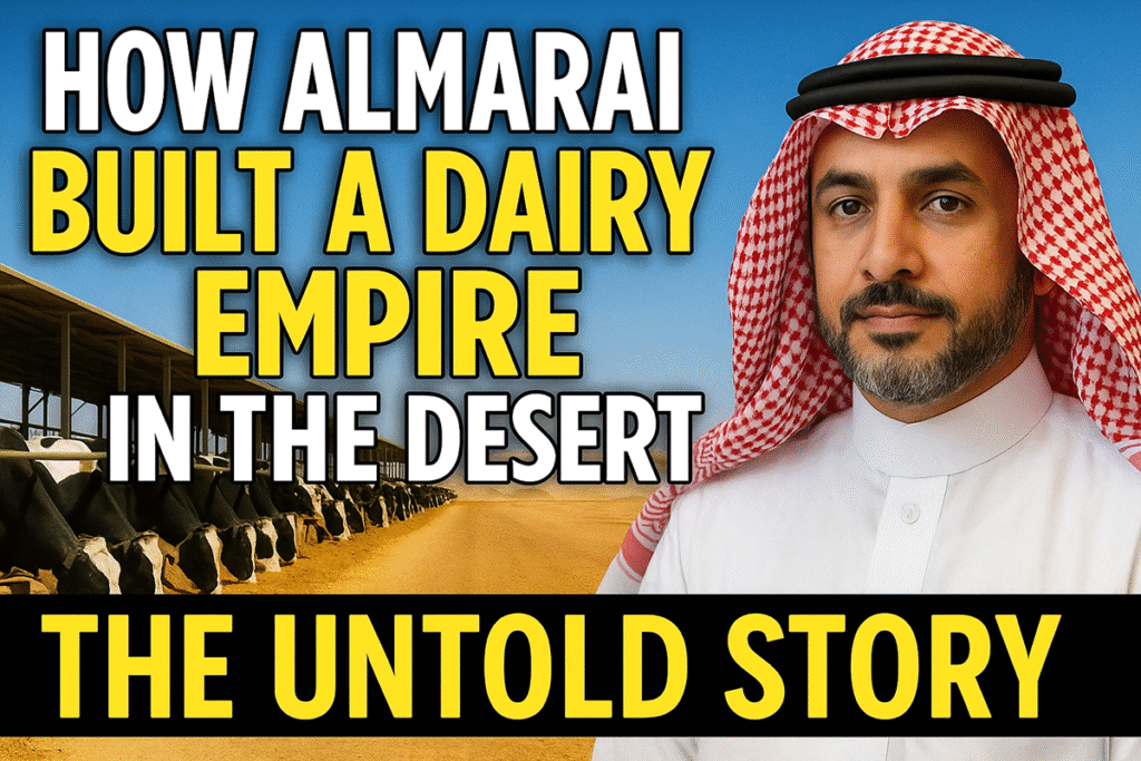 Discover how Almarai transformed from a small Saudi dairy farm into a global food empire - producing 2 million liters of milk daily in 50°C heat. Learn their secrets to vertical integration, supply chain mastery, and relentless innovation.